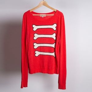 WILDFOX COUTURE Red Caveman Bones Jumper